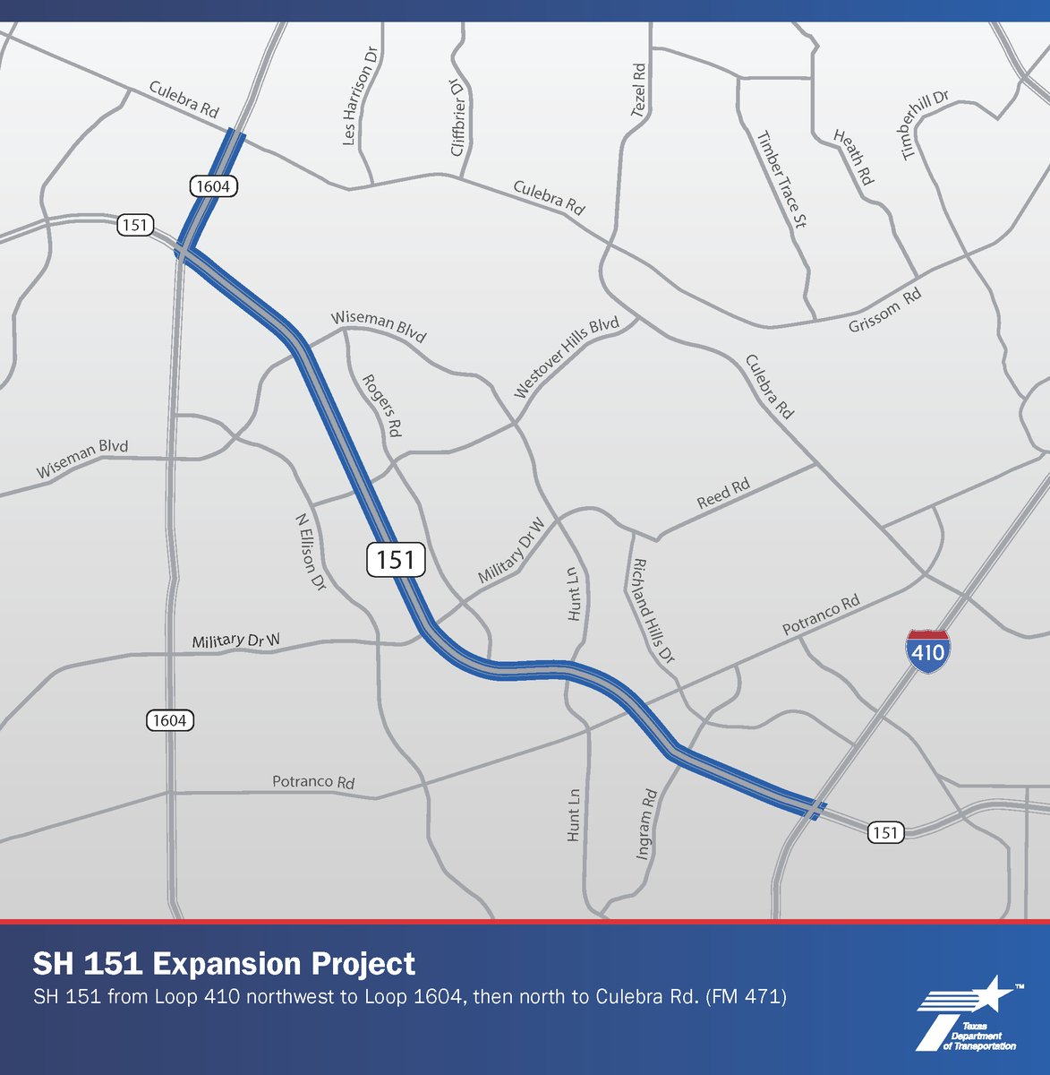 Loop 410 Corridor, TX - SH 151 from Loop 1604 to I-410